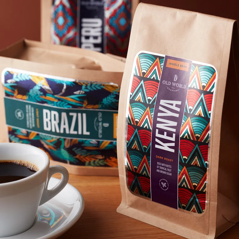 Empaques y bolsas de café impresas a todo color